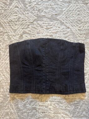 Meshki Black Structured Bustier Crop Top